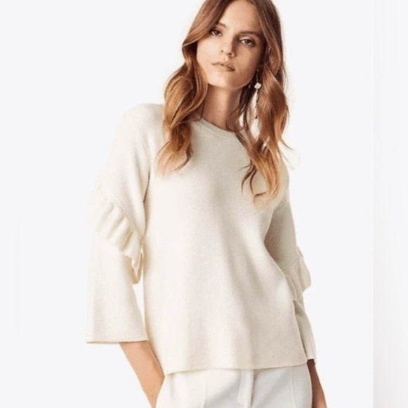 Tory Burch Ashley Ruffled Bell Sleeves Pullover Sweater size small - Picture 2 of 10
